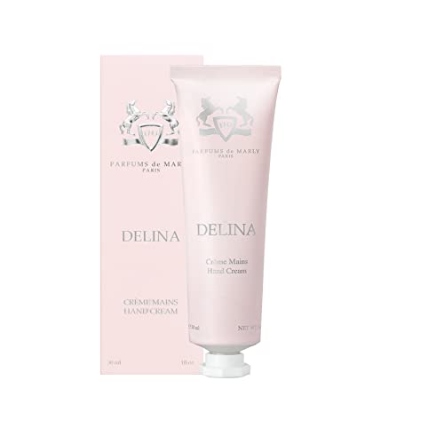 PARFUMS de MARLY - Delina Hand Cream - 1.0 Fl Oz - Ancillaries for Women - Top notes Rhubarb, Lychee, Bergamot Essence - Heart notes Turkish Rose, Peony, Vanilla - Base notes Cashmeran, Musk - 30ml