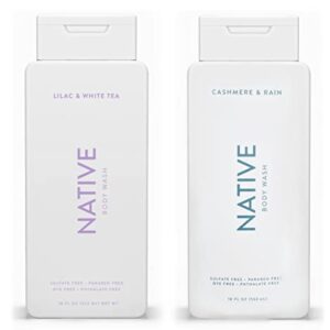 Native Body Wash Twin Pack | Naturally Derived Clean Ingredients, 18 fl oz (532 mL) Each (Lilac & White Tea/ Cashmere & Rain)