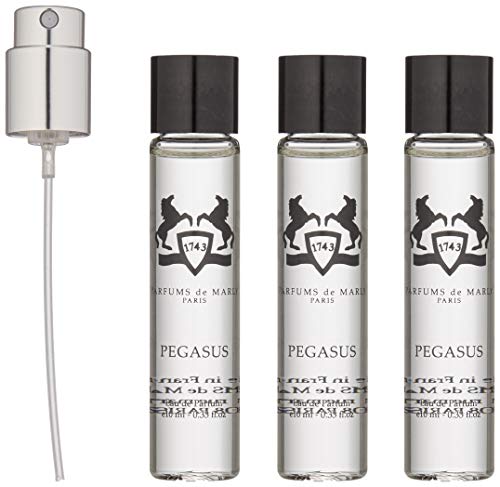 PARFUMS de MARLY - Pegasus - Refill Travel Set - 3 x 0.35 Fl Oz - Eau De Parfum For Men - Top Notes Cypress, Bergamot, Heliotrope - Heart Notes Jasmine, Lavender, Bitter Almond - 3 x 10ml