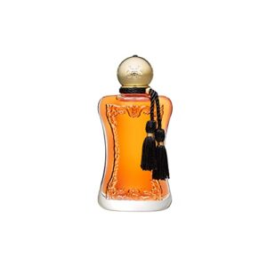 parfums de marly – safanad – 2.5 fl oz – parfum for women – top notes orange, pear, petitgrain essence – heart notes ylang-ylang, orange blossom, jasmine sambac absolute – base notes amber – 75ml