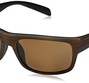 Native Eyewear Ashdown Rectangular Sunglasses, Wood/Brown Polarized, 58 mm