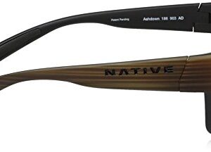 Native Eyewear Ashdown Rectangular Sunglasses, Wood/Brown Polarized, 58 mm