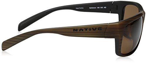 Native Eyewear Ashdown Rectangular Sunglasses, Wood/Brown Polarized, 58 mm