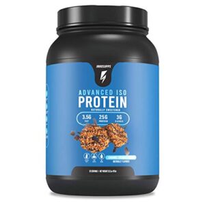 innosupps advanced iso protein | 100% whey isolate protein powder | no artificial sweeteners| low fat, low carbs | 25g of protein | hormone free, gluten free, soy free |(caramel coconut cookie)
