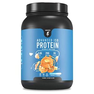 innosupps advanced iso protein | 100% whey isolate protein powder | no artificial sweeteners| low fat, low carbs | 25g of protein | hormone free, gluten free, soy free | (buttery pancake)