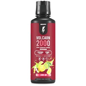 InnoSupps Volcarn 2000 - Advanced Fat Burning Liquid | L-Carnitine, GBEEC, Boost Energy, ATP Enhancer | Caffeine Free, No Artificial Sweeteners | 32 Servings (Lemon Lime)