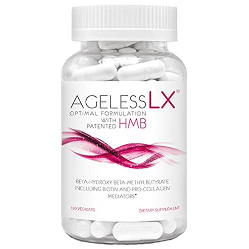 AgelessLX Supplement for Women with HMB, Collagen Enhancers Vitamin D3 and K2, Horsetail and Biotin - Builds Lean Sculpted Muscle, Glowing Skin and Thicker, Stronger Hair and Nails