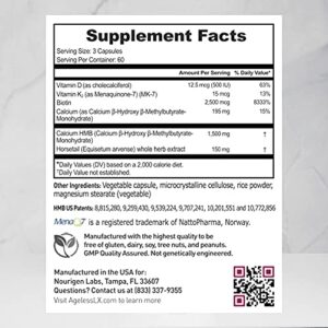 AgelessLX Supplement for Women with HMB, Collagen Enhancers Vitamin D3 and K2, Horsetail and Biotin - Builds Lean Sculpted Muscle, Glowing Skin and Thicker, Stronger Hair and Nails