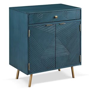 savonnerie accent cabinet with doors, buffets & sideboards with drawers, dark teal, 28″ l x 18″ d x 32.5″ h