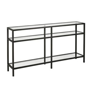 henn&hart 55″ wide rectangular console table in blackened bronze, entryway table, accent table for living room, hallway