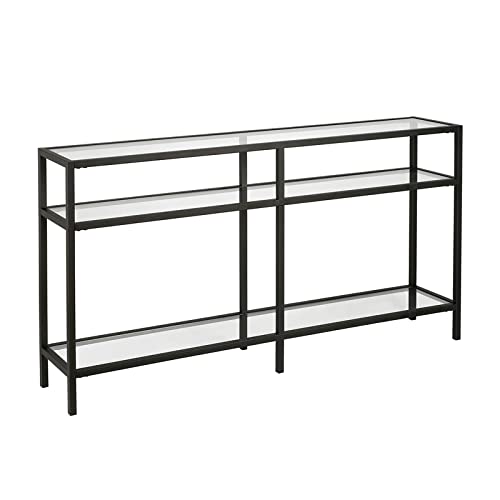 Henn&Hart 55" Wide Rectangular Console Table in Blackened Bronze, Entryway Table, Accent Table for Living Room, Hallway