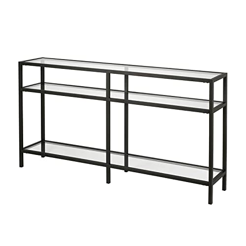 Henn&Hart 55" Wide Rectangular Console Table in Blackened Bronze, Entryway Table, Accent Table for Living Room, Hallway