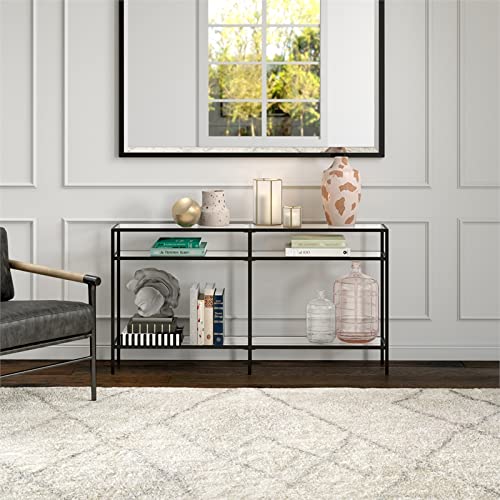 Henn&Hart 55" Wide Rectangular Console Table in Blackened Bronze, Entryway Table, Accent Table for Living Room, Hallway