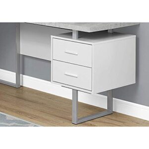 Monarch Specialties Computer 70"L Desk Left or Right Facing - White / Cement-Look