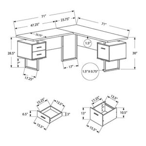 Monarch Specialties Computer 70"L Desk Left or Right Facing - White / Cement-Look