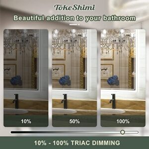 TokeShimi LED Bathroom Mirror Lighted Vanity Mirror, Large Backlit Mirror Anti Fog Wall Mounted Dimmable Makeup Mirror with Front Lights & Backlight(Horizontal&Vertical) (48 x 30 Inch)