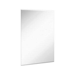 hamilton hills 30×40 inch frameless rectangular mirror | large polished glass core back, lightweight vanity mirror | beveled bathroom mirrors for wall | hanging horizontally or vertically gym mirror