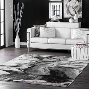 nuloom remona abstract area rug, 7′ 6″ x 9′ 6″, grey