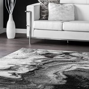 nuLOOM Remona Abstract Area Rug, 7' 6" x 9' 6", Grey