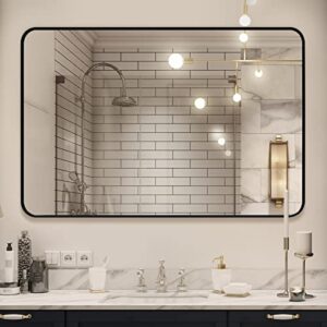 wall mirror 30×40 inch bathroom mirror wall-mounted mirror 40 x 30 vanity mirror for vertical or horizontal hanging rectangle modern mirror with black frame
