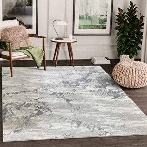 abani modern grey marble pattern 7’9″x10’2″ turkish area rug rugs nova collection – stone texture design eclectic style accent