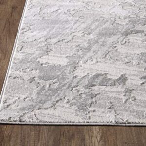 Abani Modern Grey Marble Pattern 7'9"x10'2" Turkish Area Rug Rugs Nova Collection - Stone Texture Design Eclectic Style Accent