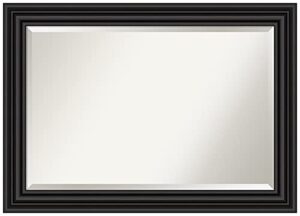 amanti art beveled bathroom mirror (30 x 42 in.), colonial black frame – wall mirror black, large