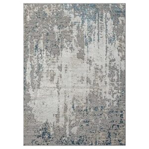 LUXE WEAVERS Florance Collection 86572 Blue Modern Area Rug 8x10, Abstract Stain Resistant Rug