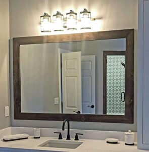 shiplap rustic wood framed mirror, 20 stain colors, special walnut – reclaimed styled wood, large vanity mirror, bathroom mirror, master bathroom mirror, full length mirror, big mirror, hanging mirror