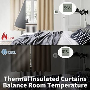 BGment Thermal Insulated 100% Blackout Curtains for Bedroom with Black Liner, Double Layer Full Room Darkening Noise Reducing Rod Pocket Curtain (42 x 84 Inch, Beige, 2 Panels)