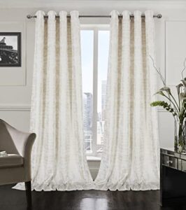 always4u white soft velvet curtains 108 inch length long luxury bedroom curtains gold foil print window curtains for living room set of 2