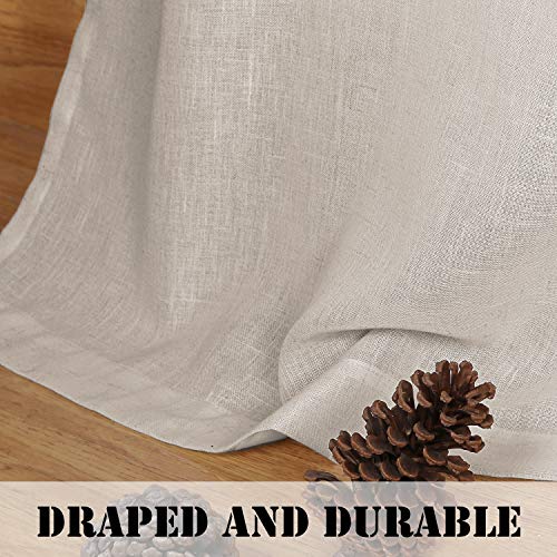 H.VERSAILTEX Living Room Linen Curtains Home Decorative Nickel Grommet Curtains Privacy Added Energy Saving Light Filtering Window Treatments Draperies for Bedroom, Angora, 2 Panels, 52 x 84 - Inch
