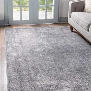 Rugs.com Oregon Collection Rug – 4' x 6' Gray Low-Pile Rug Perfect for Living Rooms, Large Dining Rooms, Open Floorplans