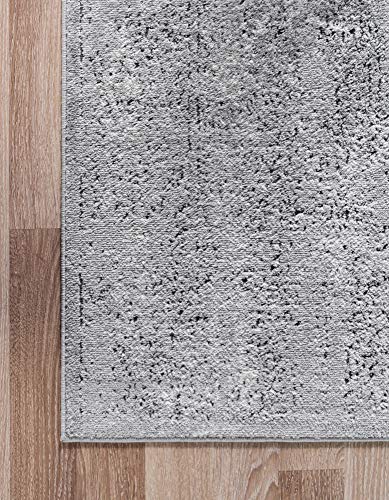 Rugs.com Oregon Collection Rug – 4' x 6' Gray Low-Pile Rug Perfect for Living Rooms, Large Dining Rooms, Open Floorplans