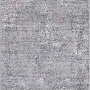 Rugs.com Oregon Collection Rug – 4' x 6' Gray Low-Pile Rug Perfect for Living Rooms, Large Dining Rooms, Open Floorplans