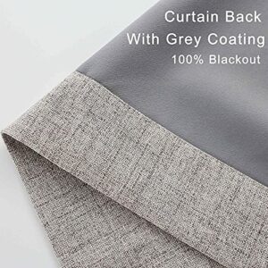 CUCRAF Full Blackout Curtains Energy Efficient with Coating Back,100% Sun Blocking Curtains for Bedroom,Thermal Insulated Window Drapes for Living Room,2 Panels(52 x 63 inches, Light Khaki)