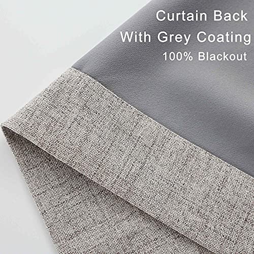 CUCRAF Full Blackout Curtains Energy Efficient with Coating Back,100% Sun Blocking Curtains for Bedroom,Thermal Insulated Window Drapes for Living Room,2 Panels(52 x 63 inches, Light Khaki)