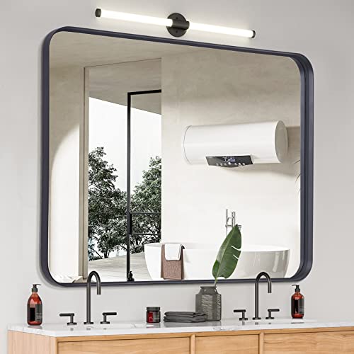 KOCUUY Bathroom Mirror, 30" x 40" Wall Mirror with Matte Black Metal Frame, Decorative Rectangular Vanity Mirror for Bedroom Bathroom Living Room Entryway (Horizontal/Vertical)