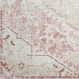 Mark&Day Area Rugs, 5x7 Baflo Traditional Blush Area Rug, Pink/White/Beige Carpet for Living Room, Bedroom or Kitchen (5'2" x 7')