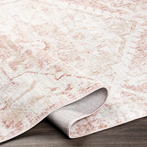 Mark&Day Area Rugs, 5x7 Baflo Traditional Blush Area Rug, Pink/White/Beige Carpet for Living Room, Bedroom or Kitchen (5'2" x 7')