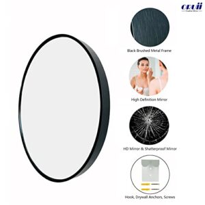 oruii Round Mirror, Black Round Mirror 24 inch, Round Wall Mirror, Round Bathroom Mirror, Circle Mirrors for Wall, Living Room, Bedroom, Vanity, Entryway, Hallway.