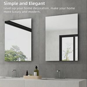 Mirrorons Frameless Mirror, Wall Mirror 40" x 32", Modern Rectangle Bathroom Mirrors for Wall with Polished Edge, Horizontally or Vertically. Upgraded Shatterproof Mirror, Entryways, Bathroom, Gym.