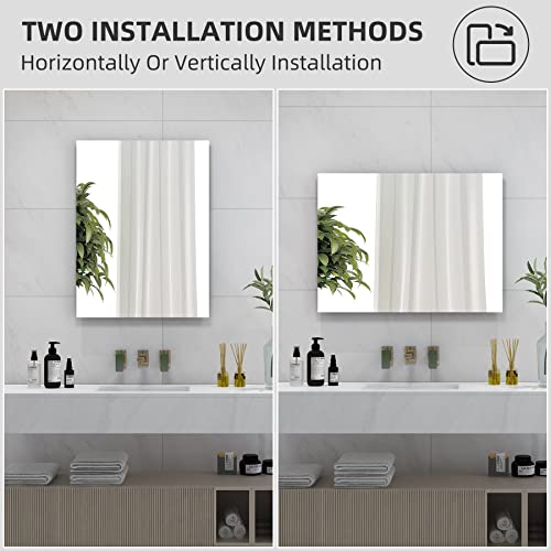 Mirrorons Frameless Mirror, Wall Mirror 40" x 32", Modern Rectangle Bathroom Mirrors for Wall with Polished Edge, Horizontally or Vertically. Upgraded Shatterproof Mirror, Entryways, Bathroom, Gym.