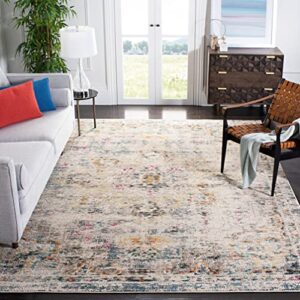 safavieh madison collection 8′ x 10′ grey / gold mad473f boho chic medallion distressed non-shedding living room bedroom dining home office area rug