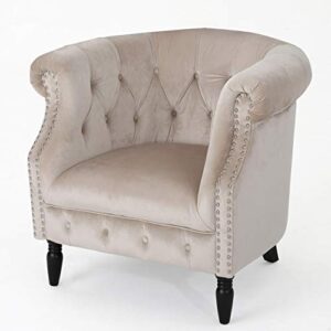 christopher knight home akira arm chair velvet club chair, champagne 29.6d x 33w x 30.25h in