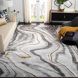 safavieh craft collection 9′ x 12′ grey / gold cft819f modern abstract non-shedding living room bedroom dining home office area rug