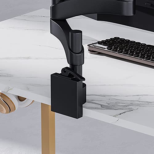 ODK 63 inch Super Large Computer Writing Desk Gaming Sturdy Home Office Desk, Work Desk with A Storage Bag and Headphone Hook, White Marble + Gold Leg