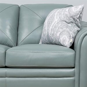 MAKLAINE Tufted Transitional Leather Sofa in Spa Green Finish