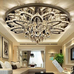 W32'' Chanderlier Lights for Living Room Large Chandeliers Bedroom Flush Chandeliers Modern Crystal Ceiling Chandelliers for Foyer Dining Room Hallway Bedroom Interior Luxury LED Ligting