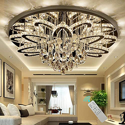 W32'' Chanderlier Lights for Living Room Large Chandeliers Bedroom Flush Chandeliers Modern Crystal Ceiling Chandelliers for Foyer Dining Room Hallway Bedroom Interior Luxury LED Ligting